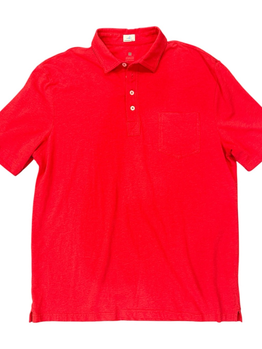 johnnie-O Brick Red Short Sleeve Polo with Chest Pocket